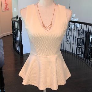 COPY - H & M white sleeveless peplum top